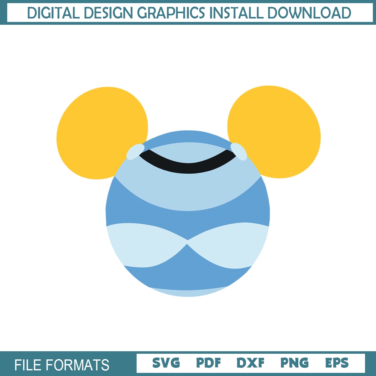 Cinderella Mickey Mouse Head Clipart SVG | Inspire Uplift