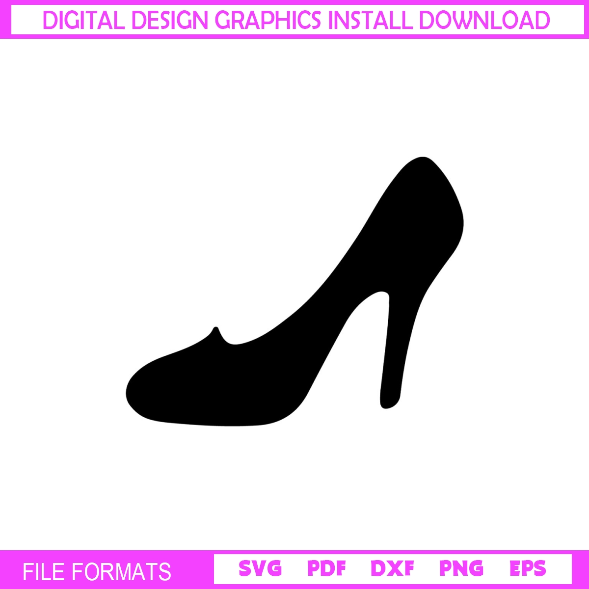Cinderella Glass Slipper Silhouette Vector SVG | Inspire Uplift