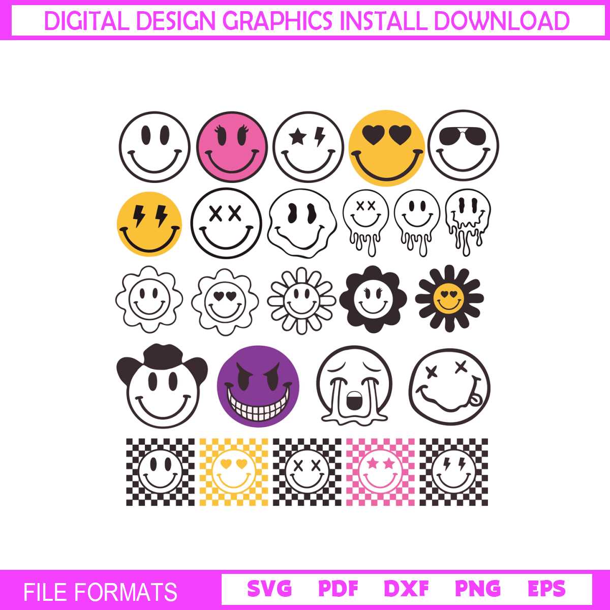 Smiley face svg, smiley svg, drippy smiley svg, melting smil - Inspire