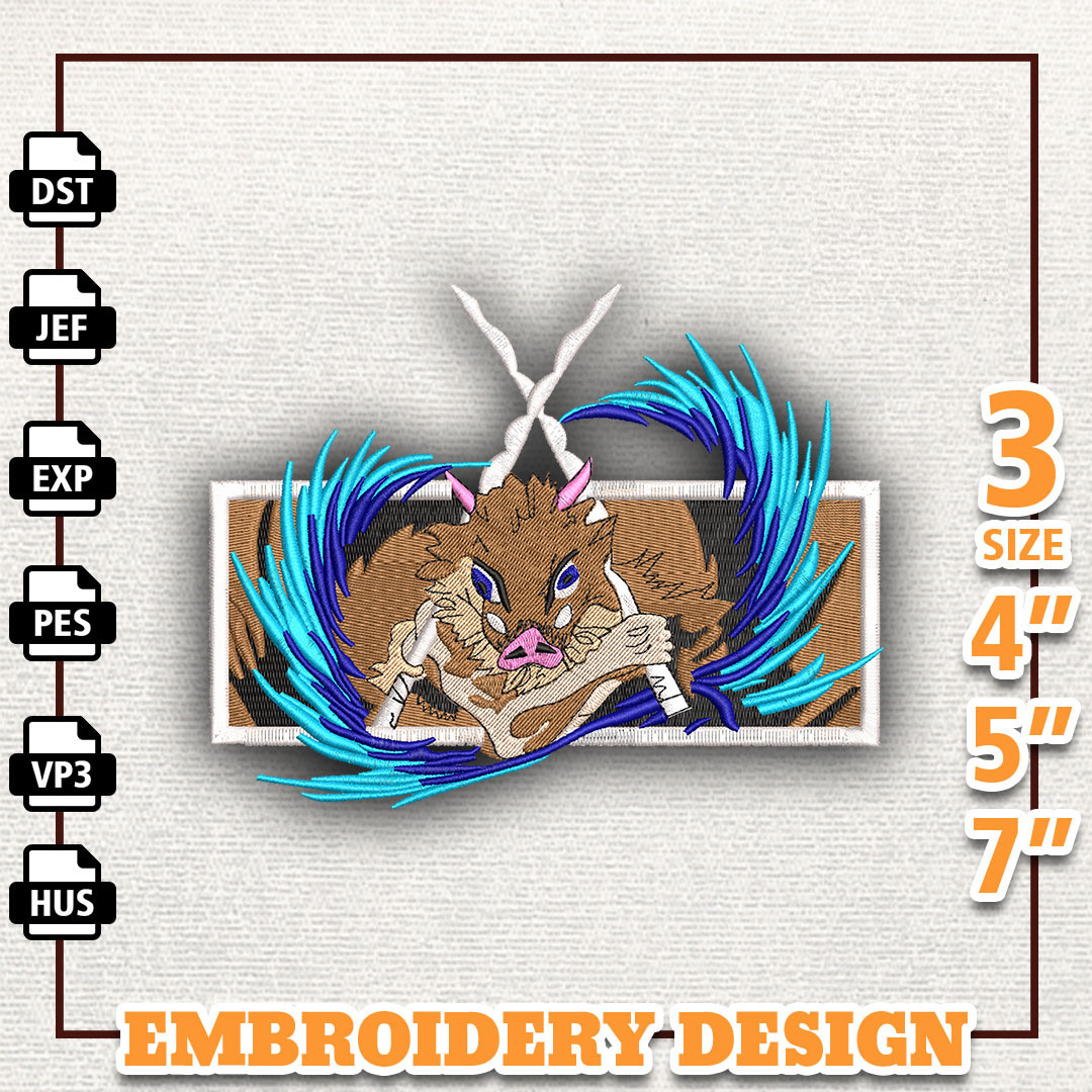 Inosuke Anime Design, Anime Embroidery Design, Anime Machine | Inspire ...