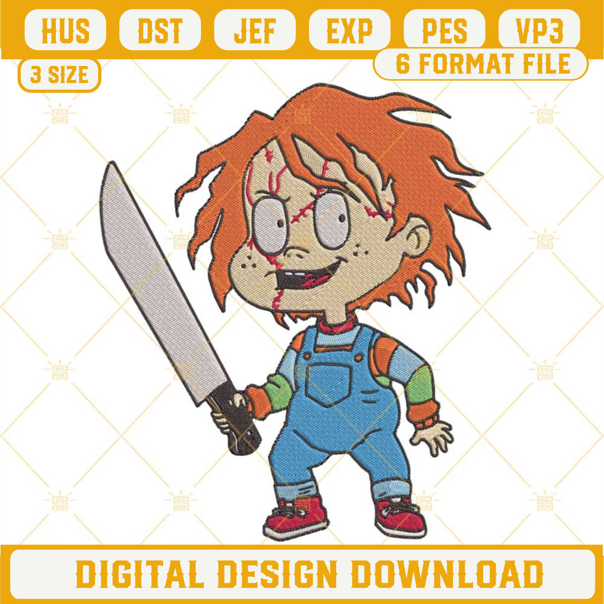Horror Chucky Rugrats Embroidery Designs, Chuckie Halloween | Inspire ...