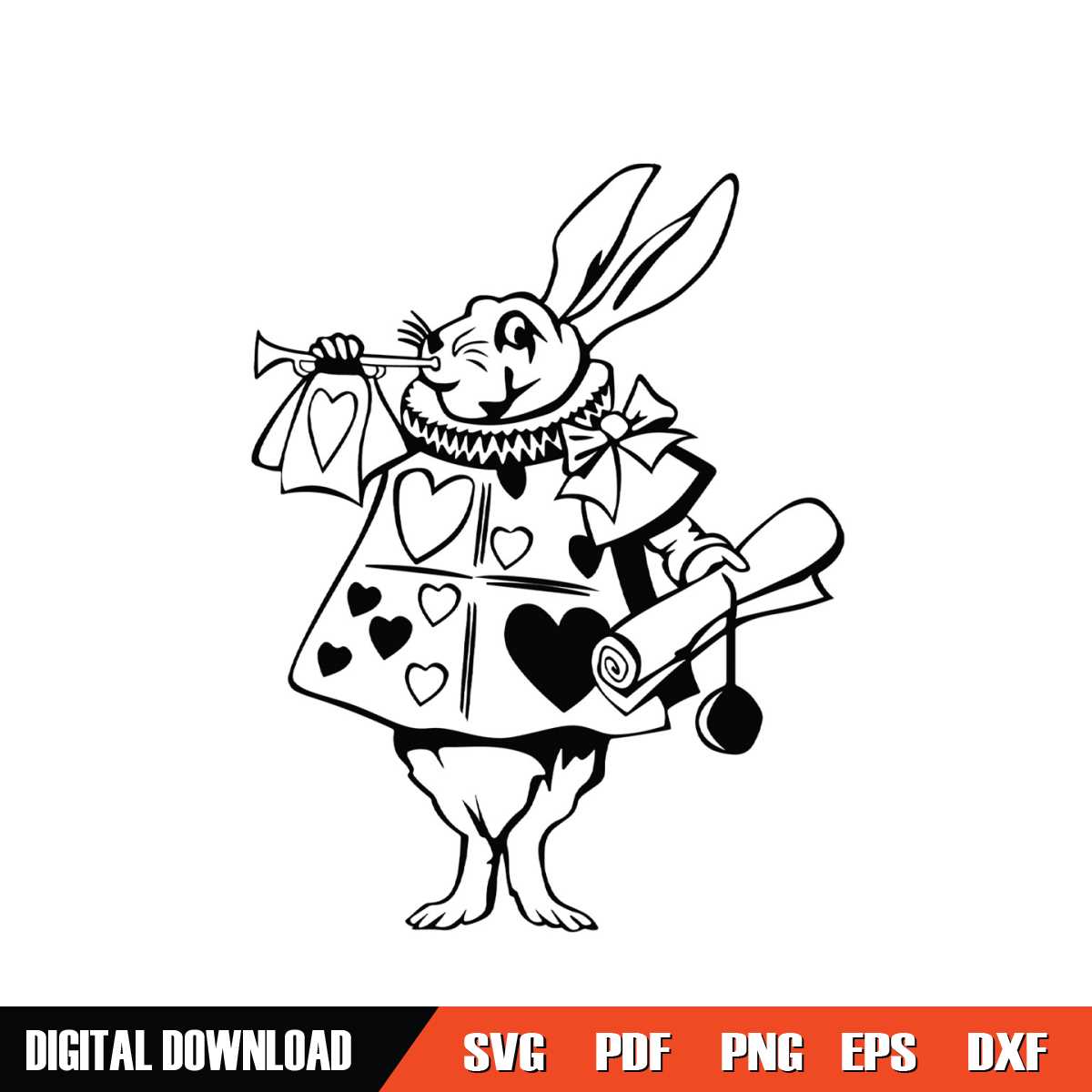 The White Rabbit Alice In Wonderland Character SVG | Inspire Uplift
