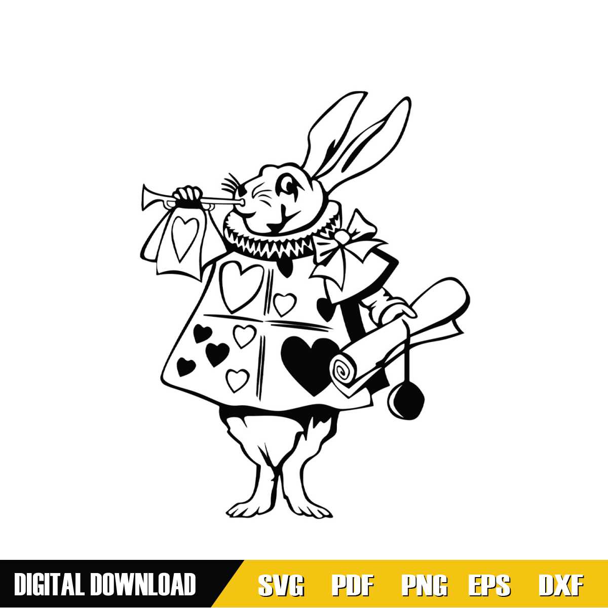 The White Rabbit Alice In Wonderland Character SVG | Inspire Uplift
