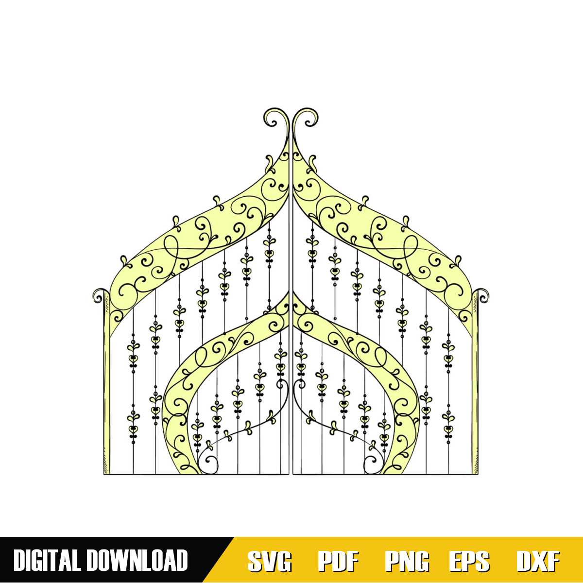 Princess Window Gate Vector Disney Cinderella Castle Gate Sticker Clipart SVG | Inspire Uplift
