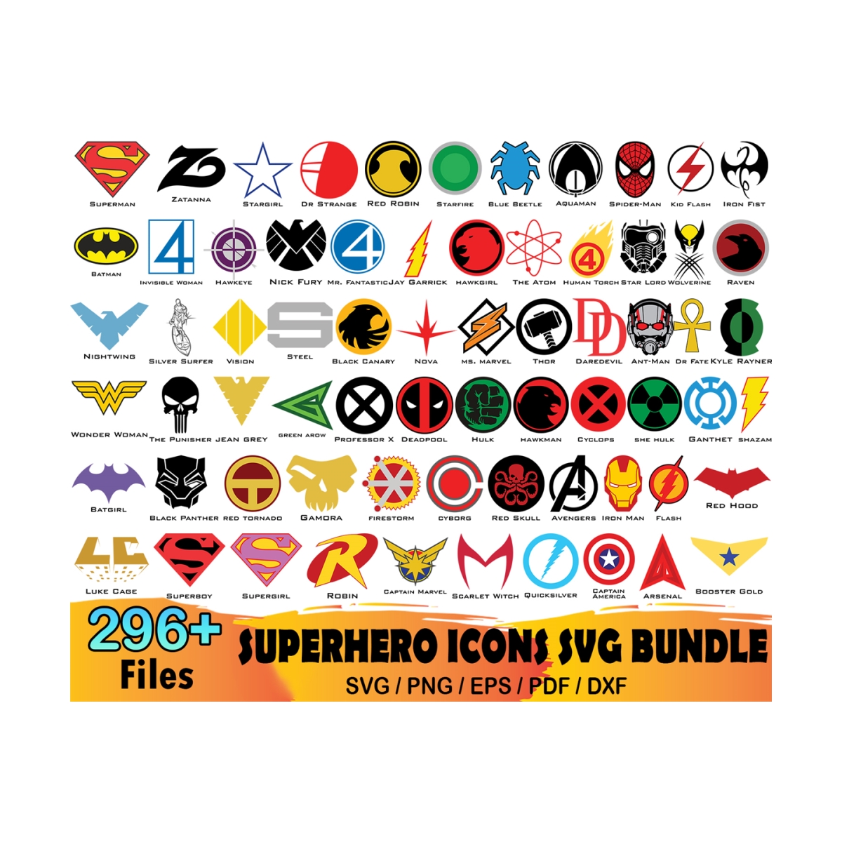 296 Superhero Icons Svg Bundle, Marvel Svg, Avengers Svg - Inspire Uplift