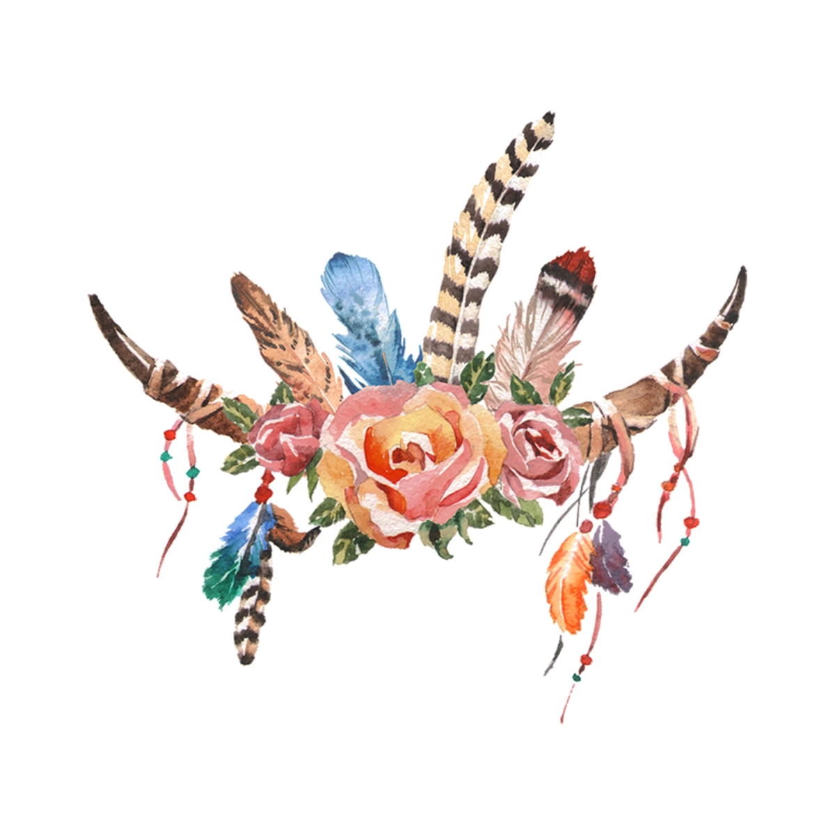 Boho Spring Flowers And Feathers Svg, Flower Svg, Feathers S | Inspire ...