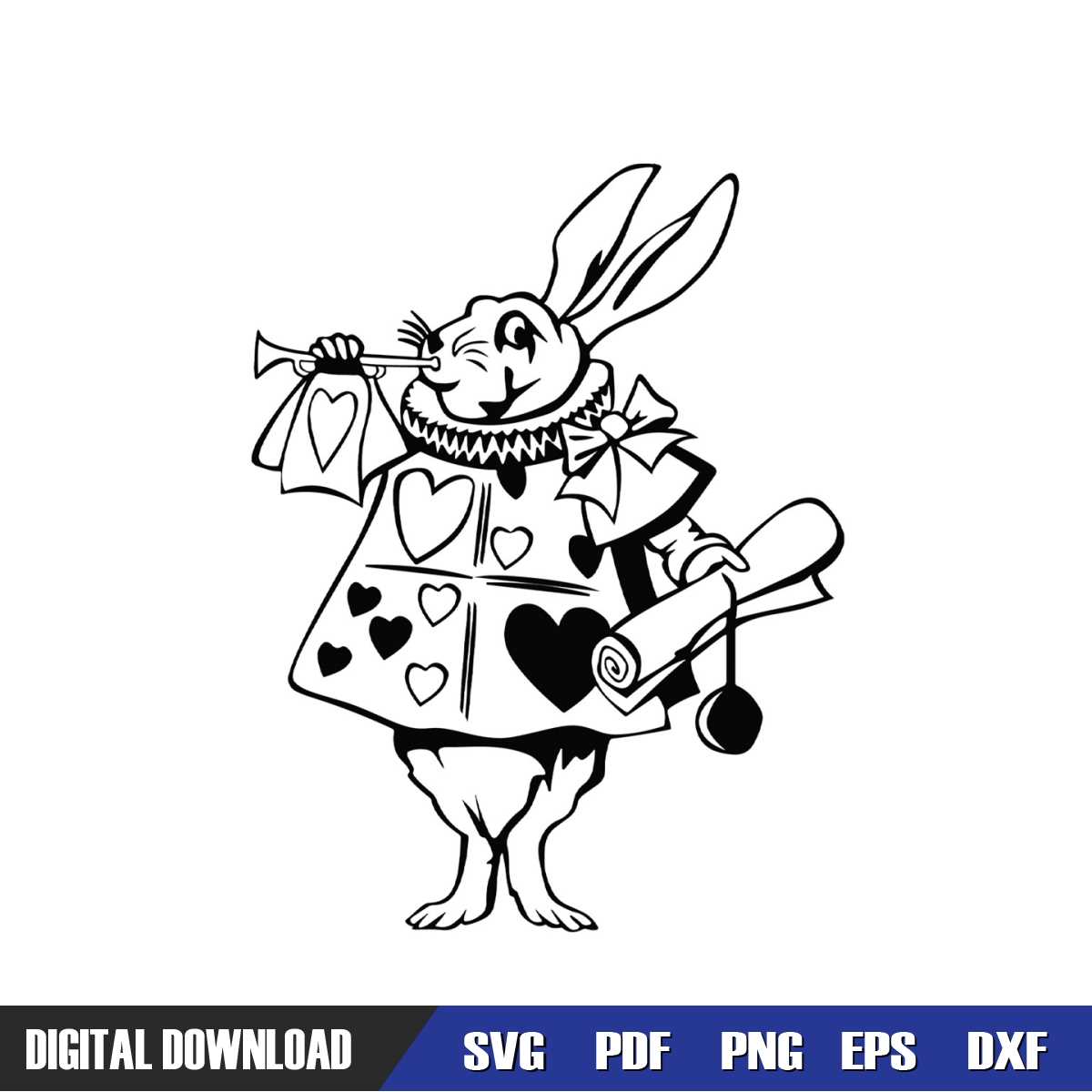 The White Rabbit Alice In Wonderland Character SVG | Inspire Uplift