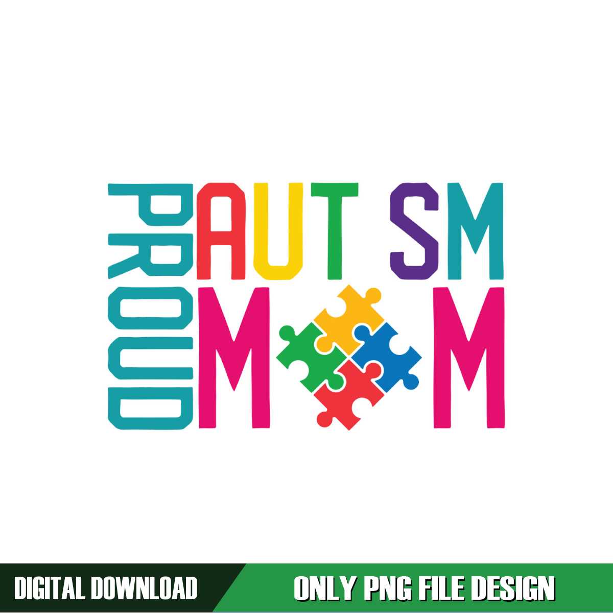 Pround Autism Mom Puzzle Piece PNG | Inspire Uplift