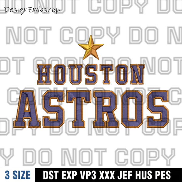Houston Astros Wordmark Logo Embroidery Design, MLB Logo emb | Inspire ...