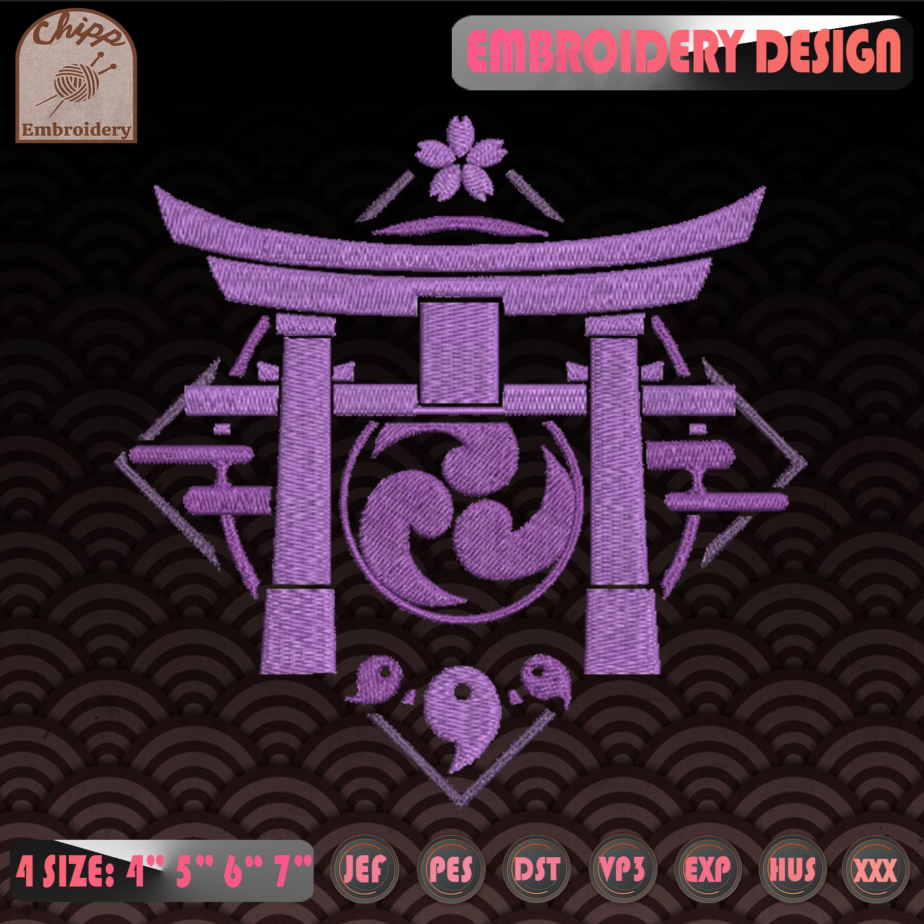 Inazuma Embroidery Design, Genshin Impact Embroidery, Anime | Inspire ...