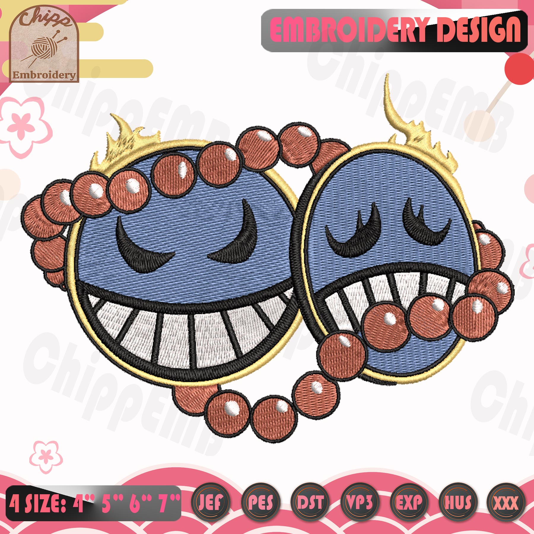 One Piece Ace Symbol Embroidery Design, One Piece Embroidery Inspire