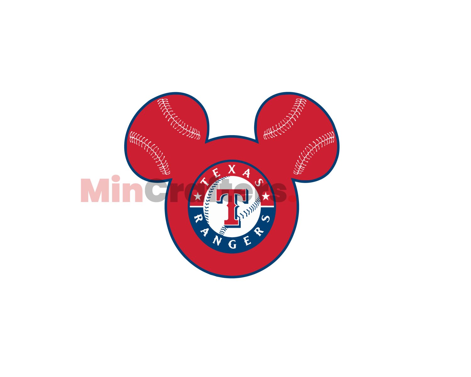 Mickey Mouse Head Texas Rangers SVG | Inspire Uplift