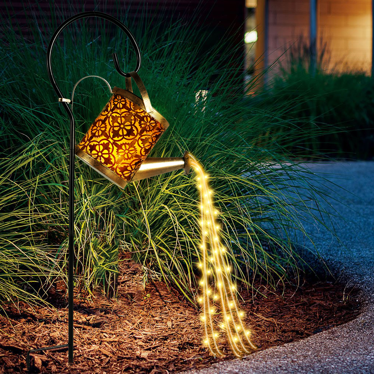 LED Solar Watering Can Light, Waterproof Kettle String Lamp, Hanging Solar Lantern for Outdoor Garden Decor