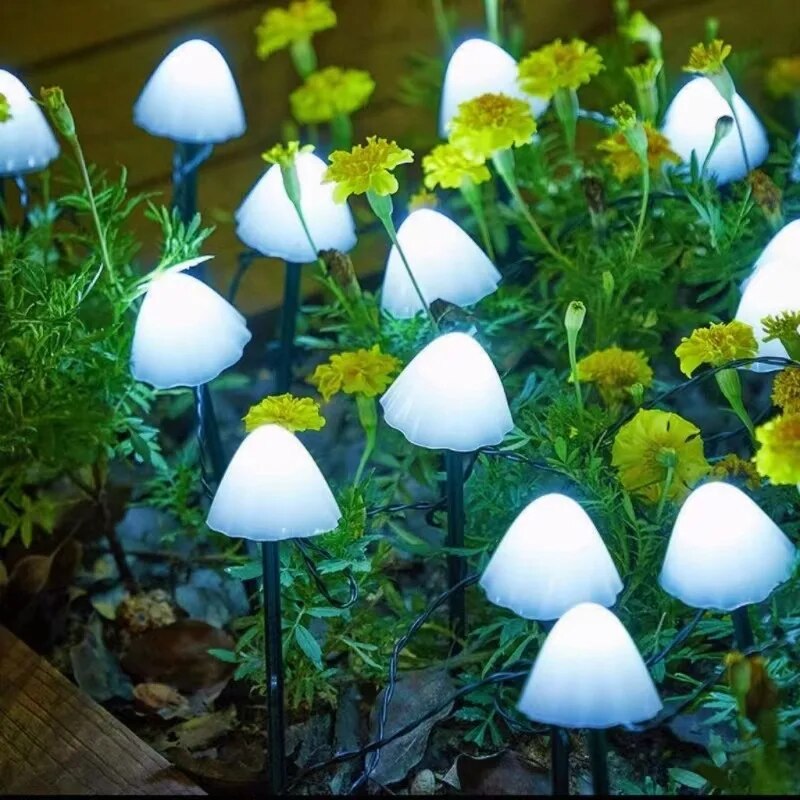 Waterproof LED Solar Mushroom Lights Outdoor, Garden Patio Christmas Holiday Decoration for Lawn, Decorative Light