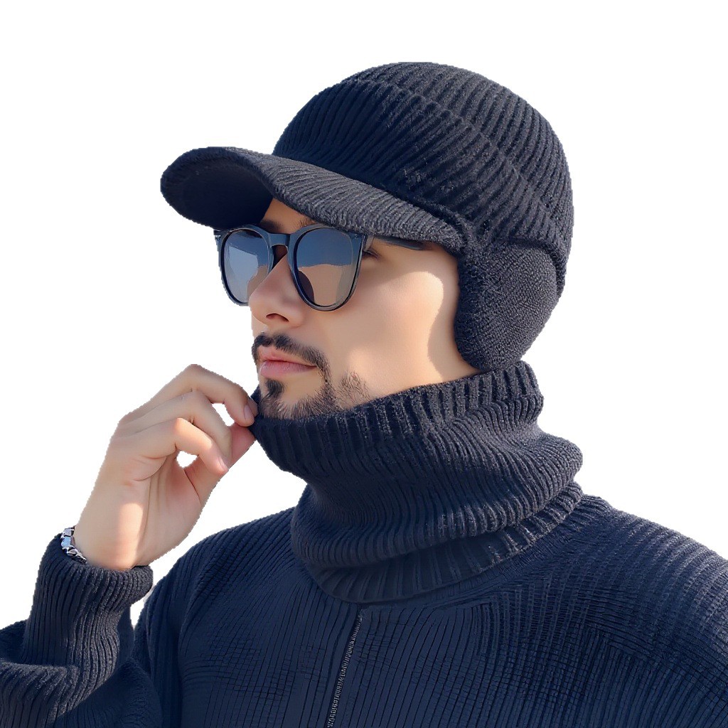 Outdoor Windproof Neck Hat Suit, Autumn and Winter Men Hat, Thermal Pullover Hat