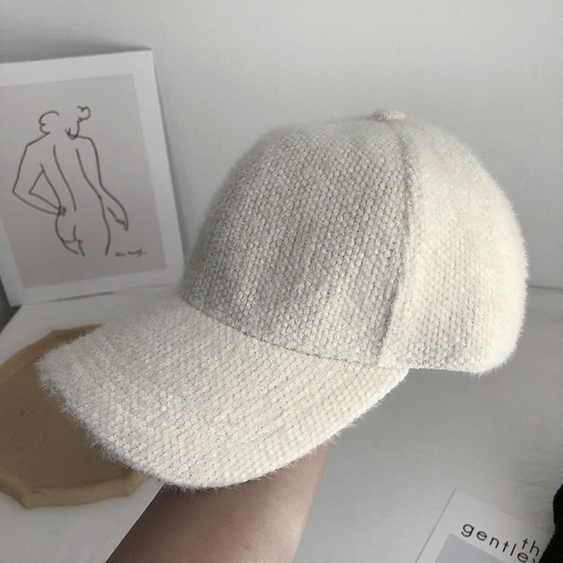Autumn and winter warm duckbill cap looks cute and fashionable Korean version baseball cap solid color versatile