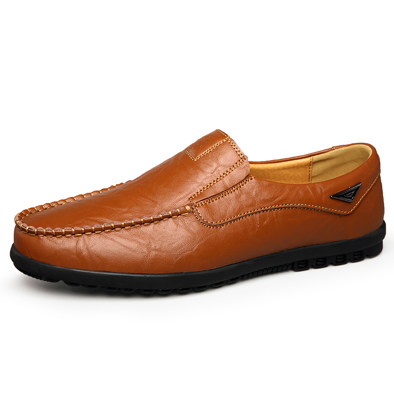 Luxury Brand Mens Loafers Moccasins, Genuine Leather Casual Shoes, Breathable Slip on Black Driving Shoes
