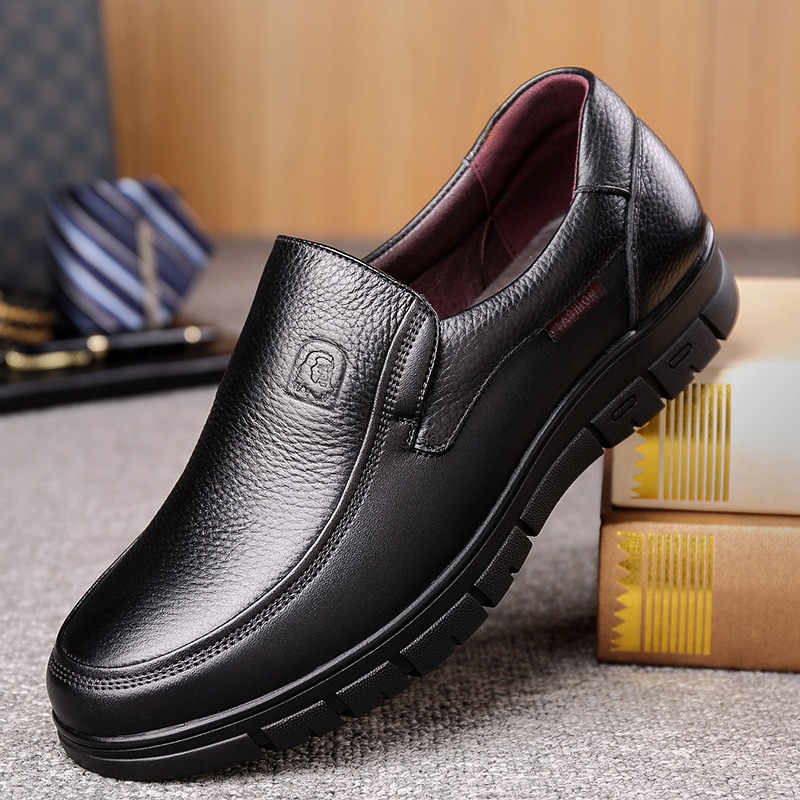 Casual Shoes For Men, New Genuine Leather Handmade Shoes, Breathable Sneakers, Flat Platform Walking Shoes