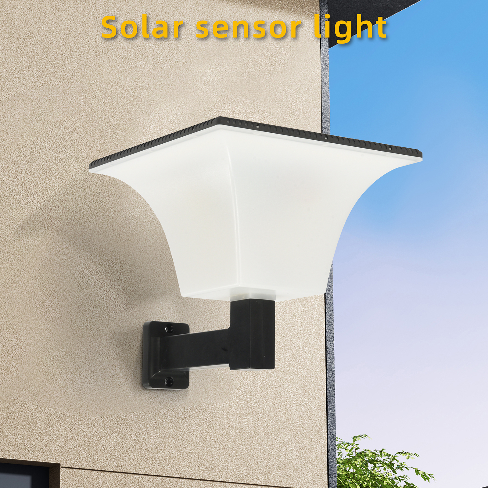 Outdoor Waterproof Solar Stigma Light with Radar Sensor, Solar Wall LED Lights for Porch, Garage, Entryway