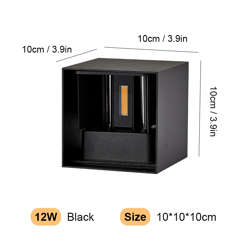 Aluminum LED Wall Lamp Outdoor, Porch Garden Lights, Waterproof Interior Wall Light