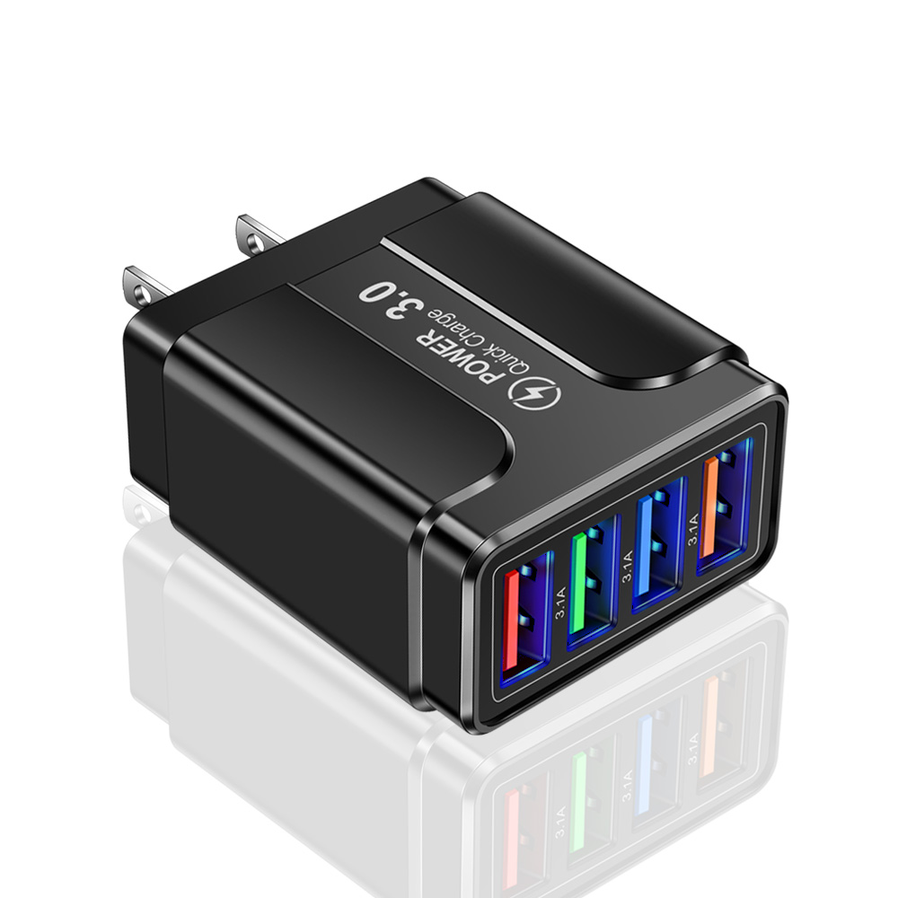 Portable Mobile Charger Fast 4 USB Charger Quick Charge 3.0 Wall Adapter for Xiaomi iPhone QC 3.0