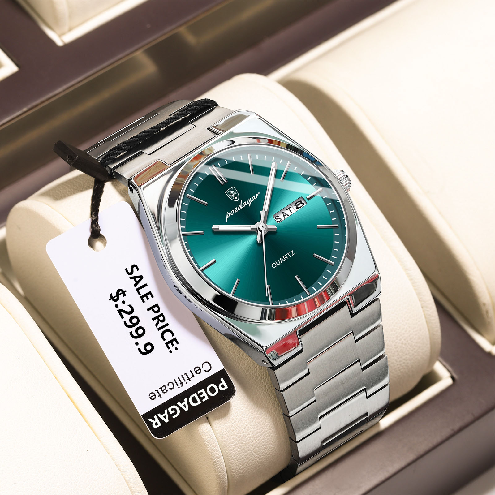 Luxury Watch For Man Waterproof, Luminous Date Week, Stainless Steel Men Watch, Casual Quartz Men's Watches