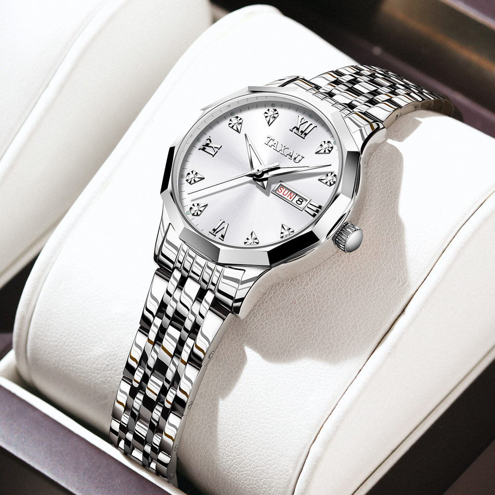 Elegant Original Luxury Ladies Quartz Wristwatch, Fashion Golden Watch for Women, Waterproof Stainless Steel Watch