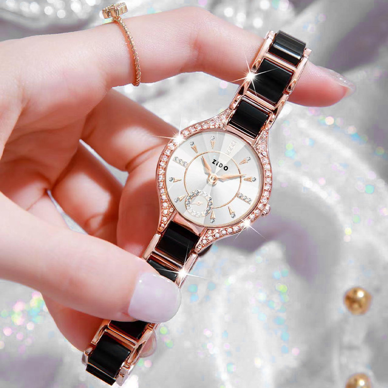Watch For Women Brand, Light Luxury Retro Female Fashion Clock, Waterproof Diamond Inlaid Stainless Steel Watch