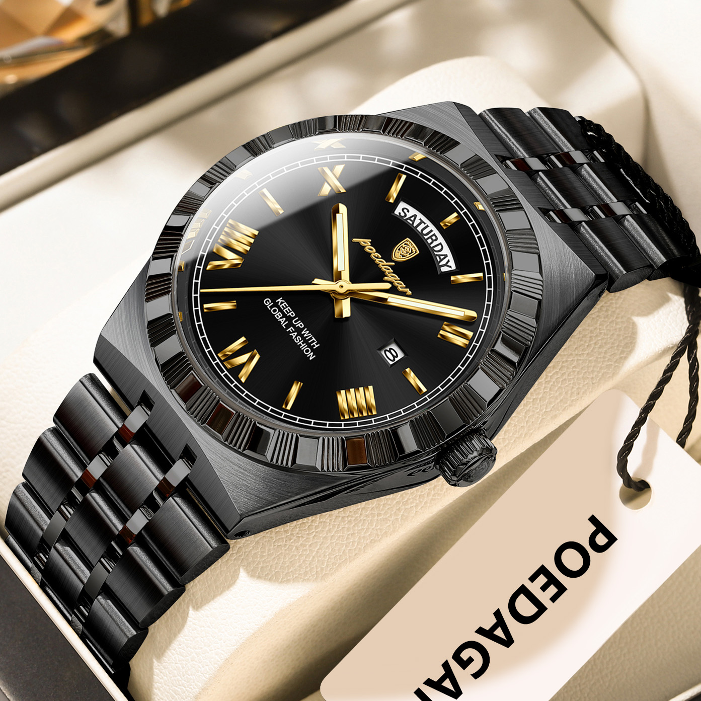 Quartz Business Watches For Men, Luxury Fashion Man Wristwatch, Waterproof Luminous Stainless Steel Clock
