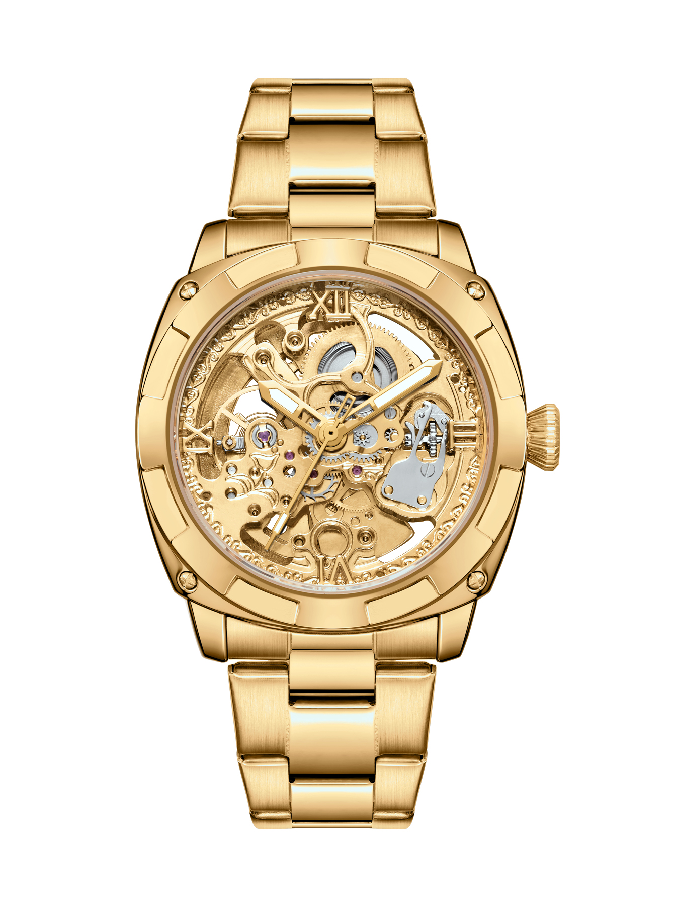 Luxury Mechanical Watches Skeleton Waterproof Men Automatic Watch Stainless Steel Mens Watch