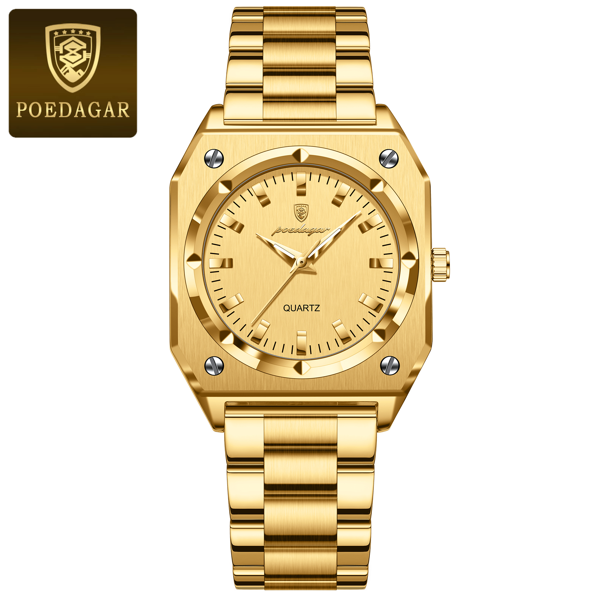 Stainless Steel Quartz Women's Watches, Luxury Elegant Square Ladies Watch, Waterproof Luminous Watch for Woman