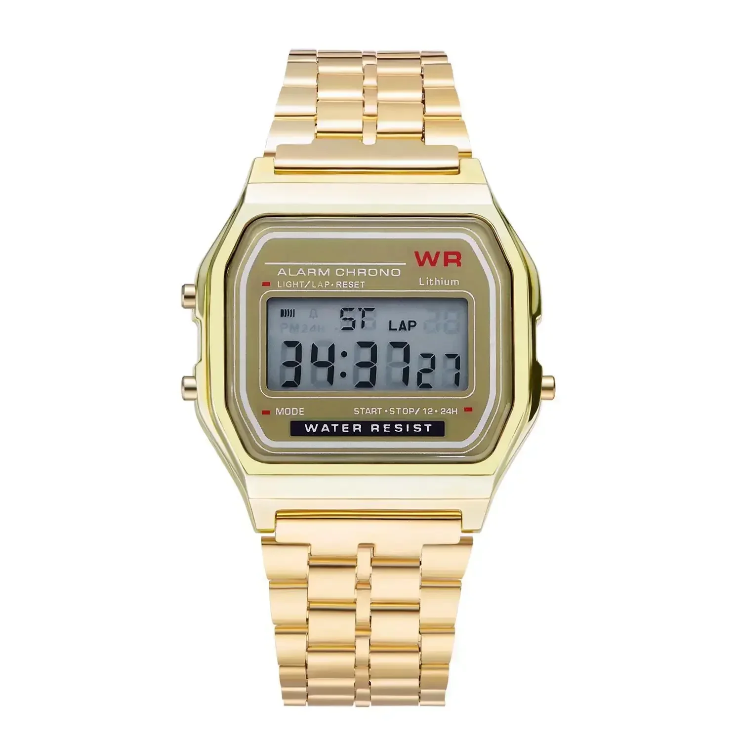 Retro Luxury Digital Watch for Men and Women, Waterproof Stainless Steel Sports Military Wrist Watch, Electronic Clock