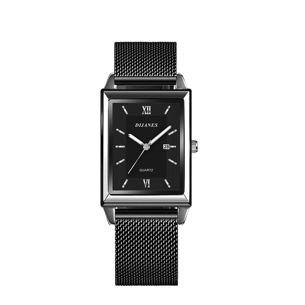 Stainless Steel Quartz Wristwatch, New Luxury Fashion Gold Watch for Women, Men's Ladies Calendar Watch