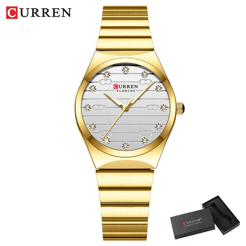 Women Luxury Stainless Steel Watch, Classic Round Dial Quartz, Stylish Business Wristwatches