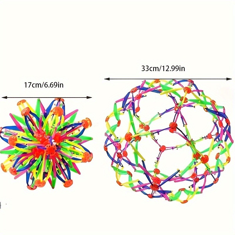 Durable Plastic Magic Balls, Colorful Expandable Stress Ball Rainbow Sensory Fidget Ball for Kids