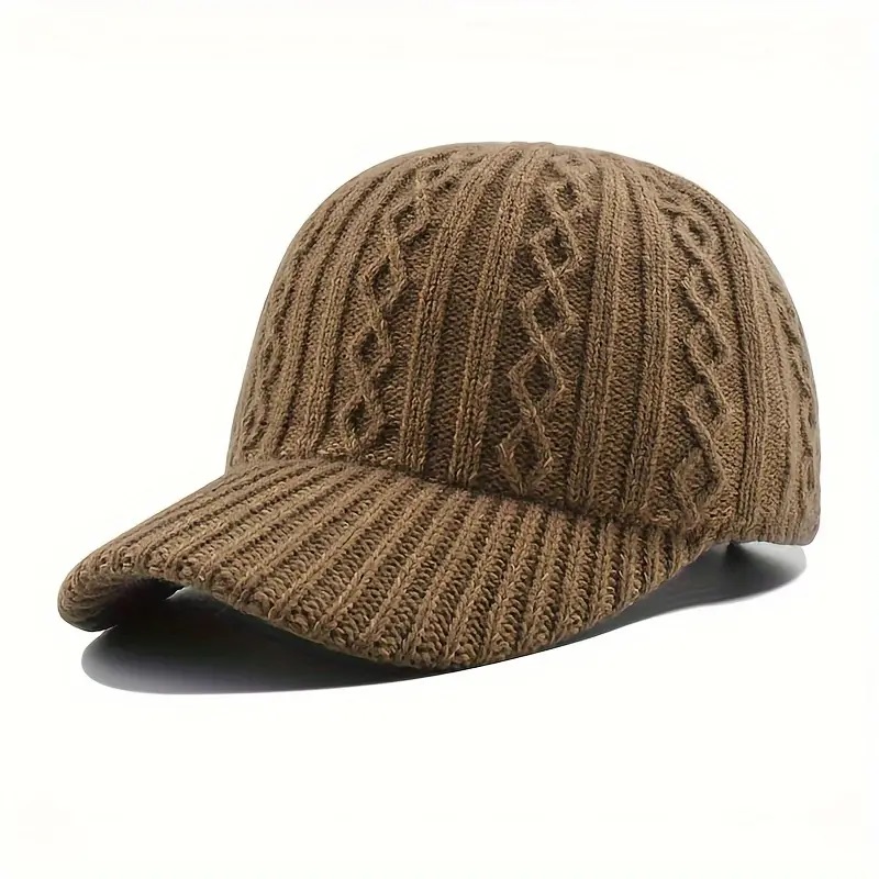 Autumn/Winter Fashion Peaked Hat, Trendy Knitted Baseball Cap For Men And Women, Versatile and Warm Headwear