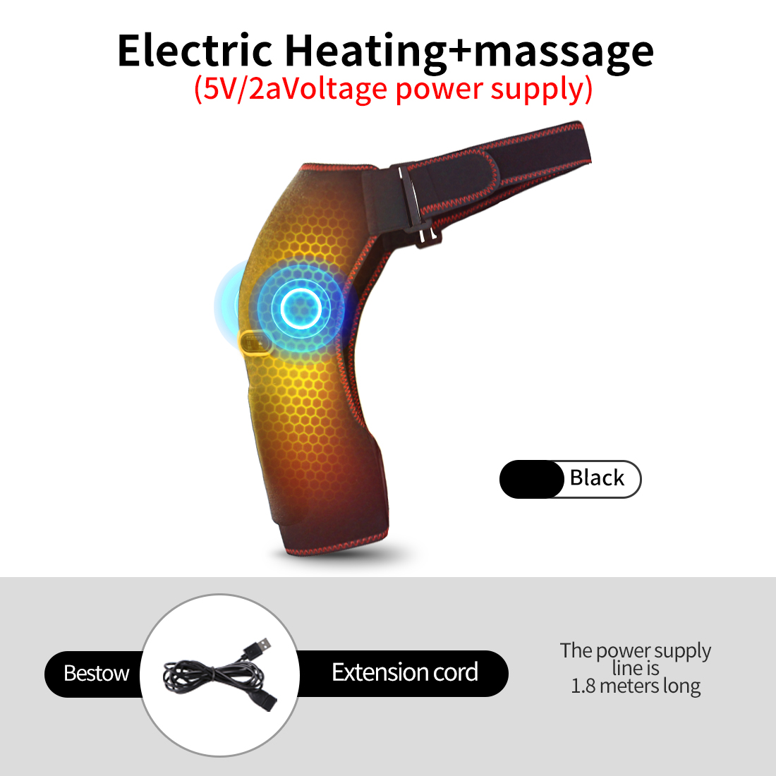 Vibration Massage Support Belt with Heating Pad, Electric Shoulder Massager for Fatigue Relief and Relaxation