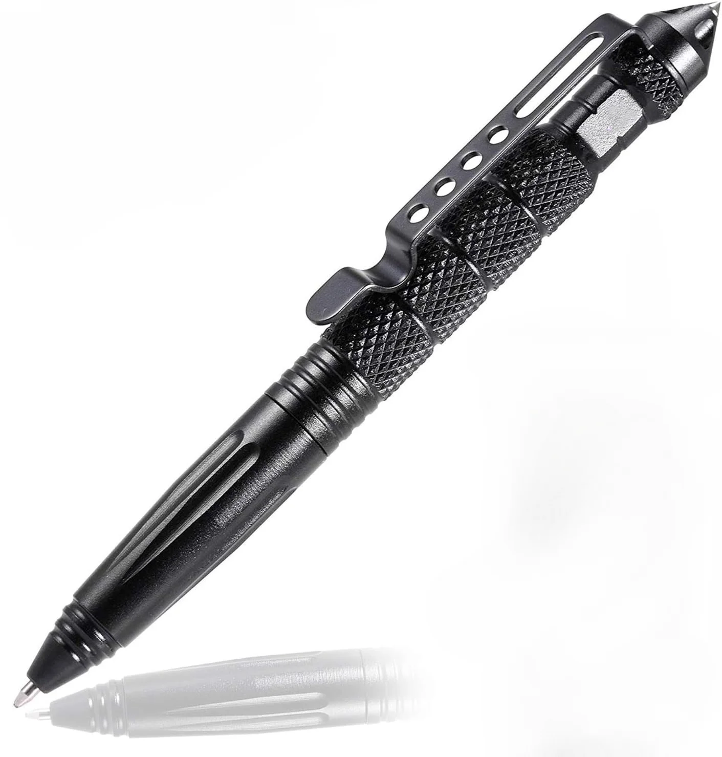 Self Defense Multifunctional Tactical Pen, Emergency Survival Tool, Glass Breaker Tungsten Steel Outdoor Rescue