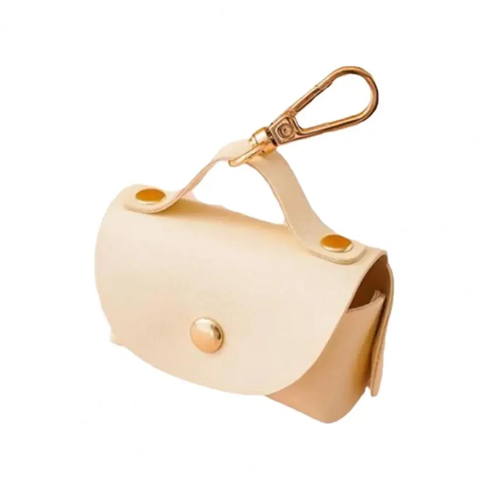 Portable Dog Poop Bag Organizer, Stylish Faux Leather Pet Poop Bag Holder with Dispenser for Dogs
