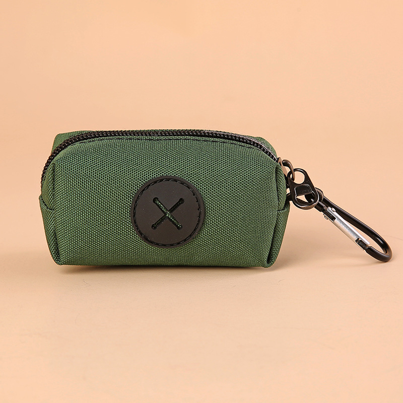 Outdoor Pet Waste Bag Dispenser with Carabiner Clip, Canvas Dog Poop Bag Holder