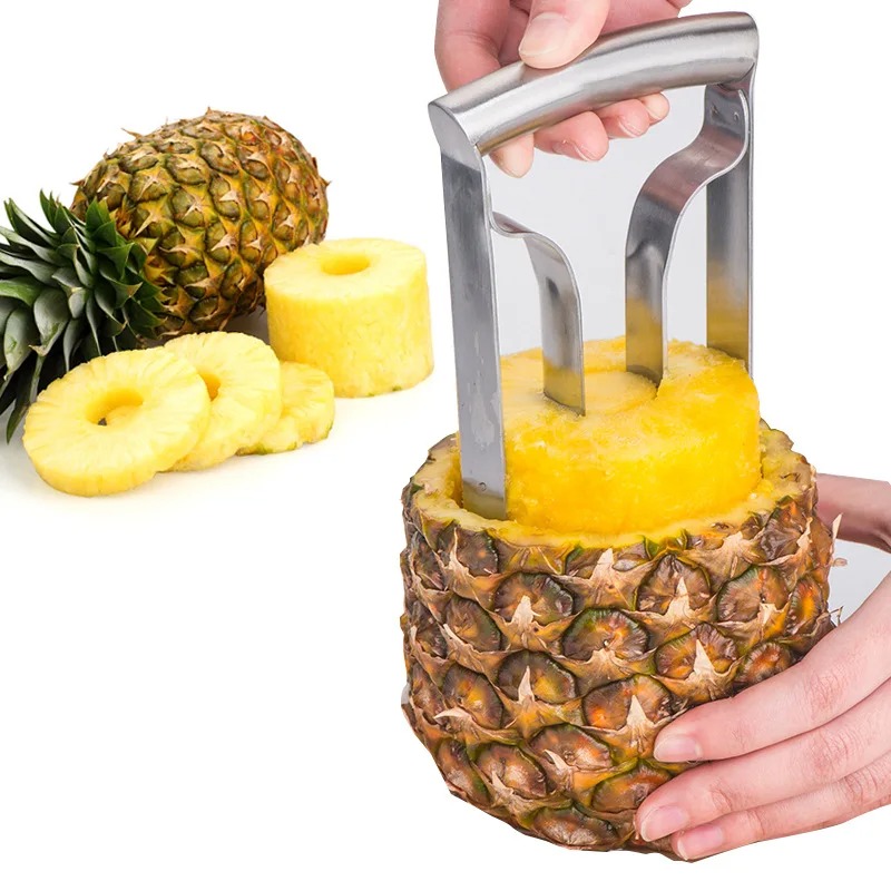 Multifunctional Pineapple Corer Slicer, Stainless Steel Fruit Cutting Tool, Home Kitchen Pineapple Flesh Extractor & Pee