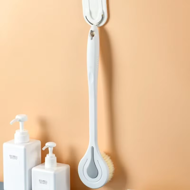 Shower Massage Body Brush for Spa Experience, Extra Long Bath Brush with Soft Hair Back Scrubber
