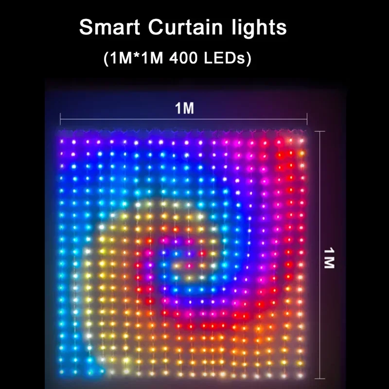 Christmas Curtain String Outdoor Fairy Lights, LED Smart Curtain Lights with App Control