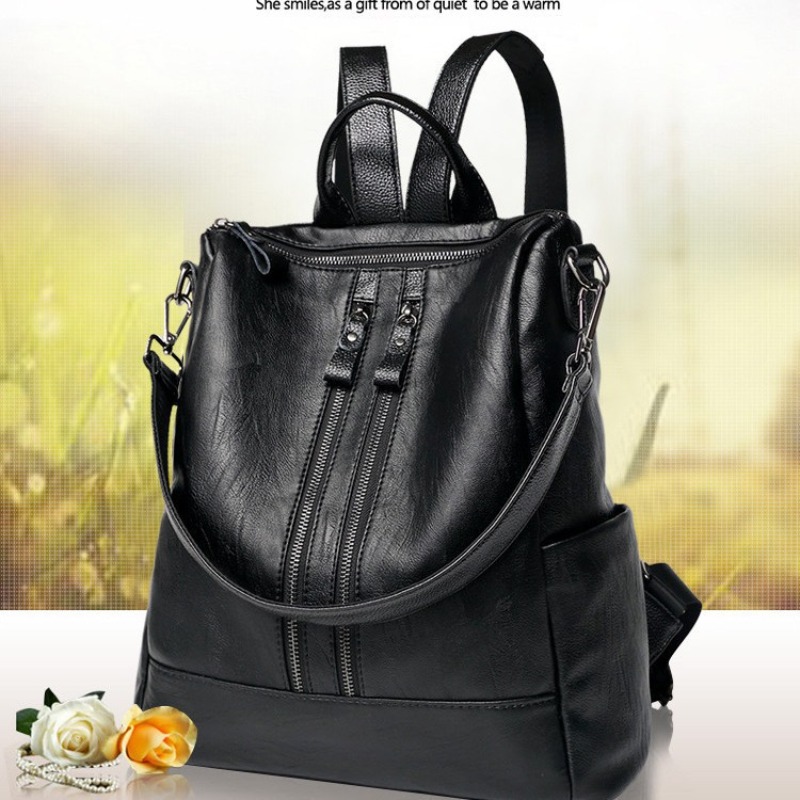 New Women's Backpack, Trendy Casual Fashion, Multifunctional Soft Leather Bag for Autumn and Winter