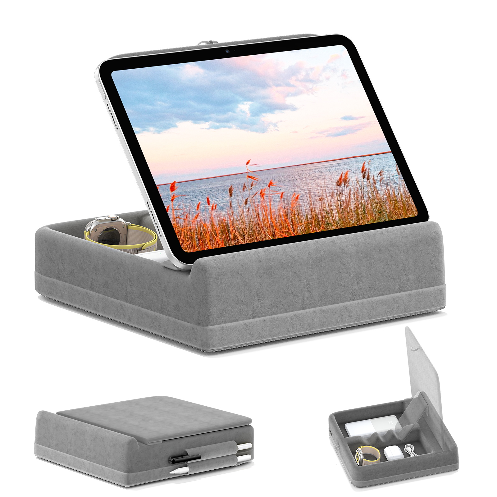 Tablet Pillow Stand with Storage Foldable | Inspire Uplift
