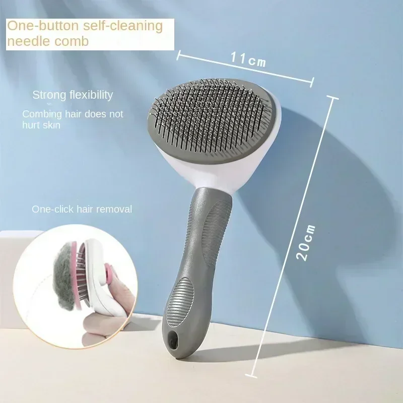 Premium Pet Grooming Brush for Cats & Dogs, Non-Slip Hair Removal Comb