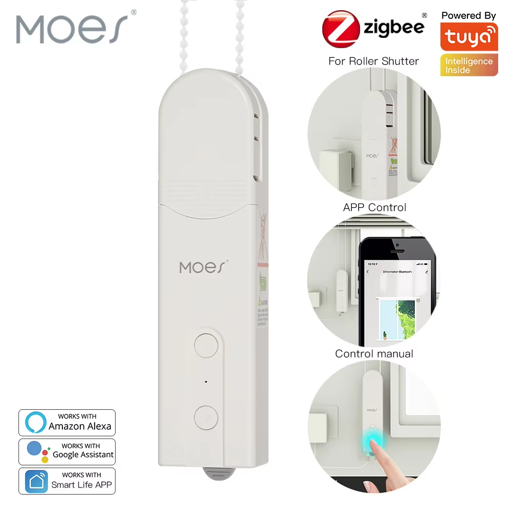 Smart Roller Blind Motor with Tuya App Control for Motorized Roller Blinds Compatible with Alexa and Google Home