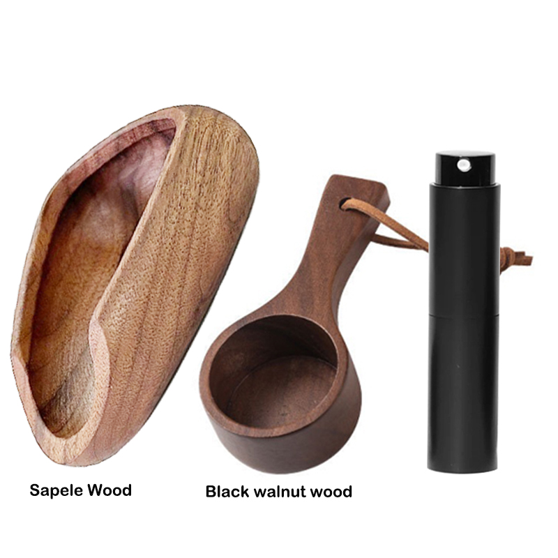 Multifunctional Wooden Coffee Dosing Cup & Spray Bottle Barista Set
