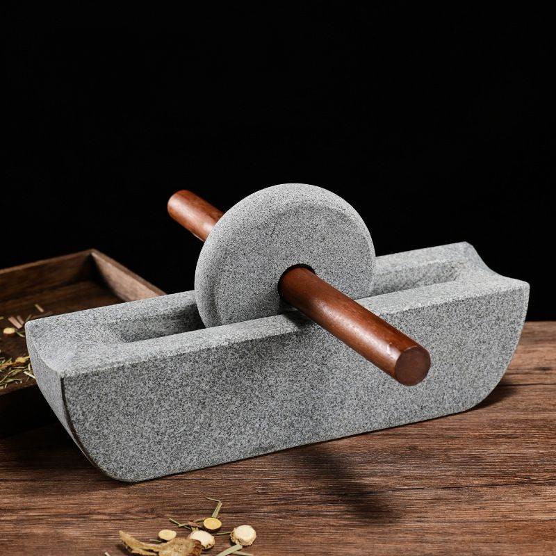 Traditional Chinese Medicine Grinding Mill & Tea Roller Set, Home Decor Crusher & Seasoning Mills