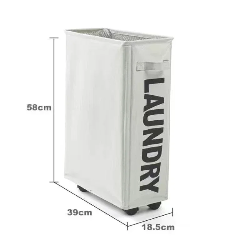 Large Capacity Laundry Basket with Wheels, Waterproof Foldable Storage Bag for Yoga Mats & Dirty Clothes